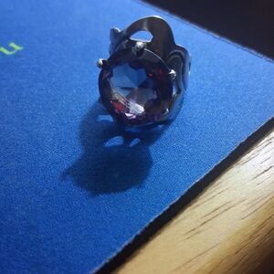 Elegant Silver and Purple Women's Ring